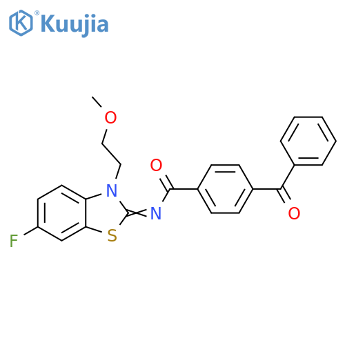 4-benzoyl-N-(2Z)-6-fluoro-3-(2-methoxyethyl)-2,3-dihydro-1,3-benzothiazol-2-ylidenebenzamide structure