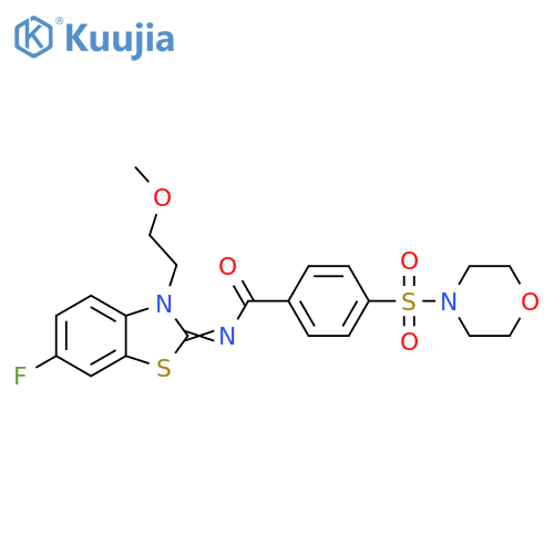 N-(2Z)-6-fluoro-3-(2-methoxyethyl)-2,3-dihydro-1,3-benzothiazol-2-ylidene-4-(morpholine-4-sulfonyl)benzamide structure
