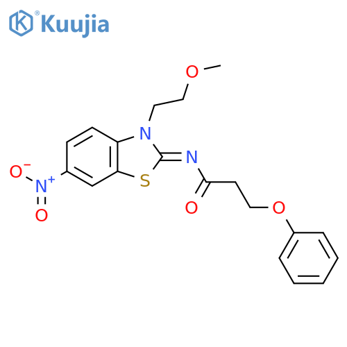 N-(2Z)-3-(2-methoxyethyl)-6-nitro-2,3-dihydro-1,3-benzothiazol-2-ylidene-3-phenoxypropanamide structure