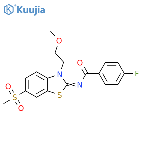 4-fluoro-N-(2Z)-6-methanesulfonyl-3-(2-methoxyethyl)-2,3-dihydro-1,3-benzothiazol-2-ylidenebenzamide structure