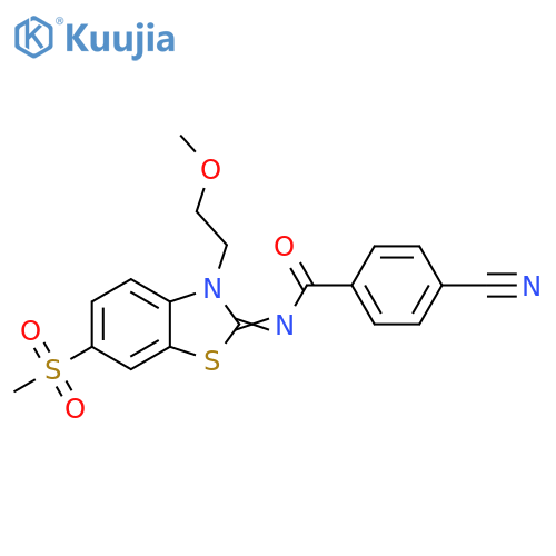 4-cyano-N-(2Z)-6-methanesulfonyl-3-(2-methoxyethyl)-2,3-dihydro-1,3-benzothiazol-2-ylidenebenzamide structure