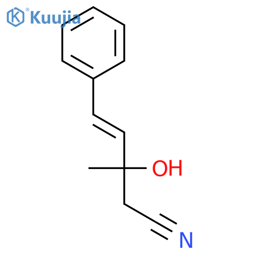 4-Pentenenitrile, 3-hydroxy-3-methyl-5-phenyl-, (4E)- structure