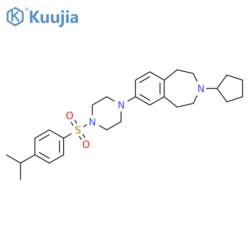 Piperazine,1-(3-cyclopentyl-2,3,4,5-tetrahydro-1H-3-benzazepin-7-yl)-4-[[4-(1-methylethyl)phenyl]sulfonyl]- structure