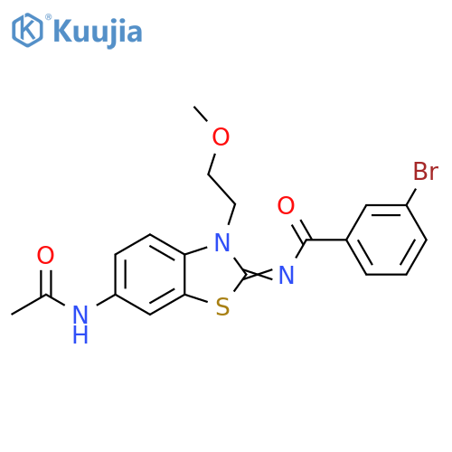 3-bromo-N-(2Z)-6-acetamido-3-(2-methoxyethyl)-2,3-dihydro-1,3-benzothiazol-2-ylidenebenzamide structure