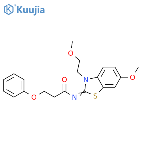 N-(2Z)-6-methoxy-3-(2-methoxyethyl)-2,3-dihydro-1,3-benzothiazol-2-ylidene-3-phenoxypropanamide structure