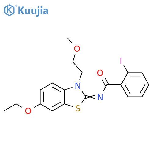 N-(2Z)-6-ethoxy-3-(2-methoxyethyl)-2,3-dihydro-1,3-benzothiazol-2-ylidene-2-iodobenzamide structure