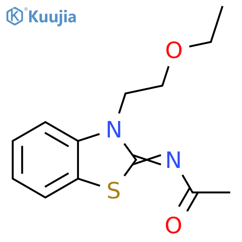 N-(2Z)-3-(2-ethoxyethyl)-2,3-dihydro-1,3-benzothiazol-2-ylideneacetamide structure