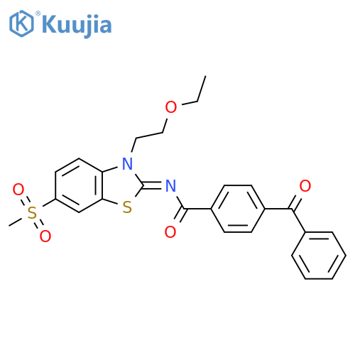 4-benzoyl-N-(2Z)-3-(2-ethoxyethyl)-6-methanesulfonyl-2,3-dihydro-1,3-benzothiazol-2-ylidenebenzamide structure