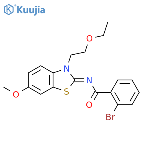 2-bromo-N-(2Z)-3-(2-ethoxyethyl)-6-methoxy-2,3-dihydro-1,3-benzothiazol-2-ylidenebenzamide structure