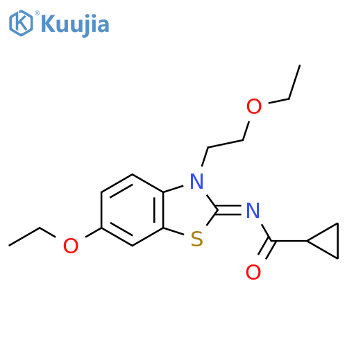 N-(2Z)-6-ethoxy-3-(2-ethoxyethyl)-2,3-dihydro-1,3-benzothiazol-2-ylidenecyclopropanecarboxamide structure