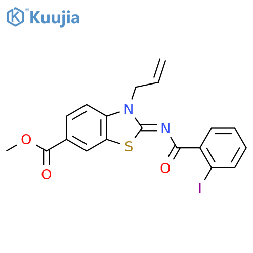 methyl (2Z)-2-(2-iodobenzoyl)imino-3-(prop-2-en-1-yl)-2,3-dihydro-1,3-benzothiazole-6-carboxylate structure