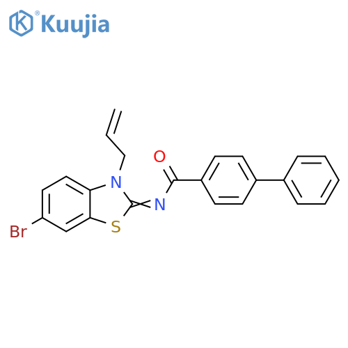 N-(2Z)-6-bromo-3-(prop-2-en-1-yl)-2,3-dihydro-1,3-benzothiazol-2-ylidene-1,1'-biphenyl-4-carboxamide structure