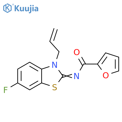 N-(2Z)-6-fluoro-3-(prop-2-en-1-yl)-2,3-dihydro-1,3-benzothiazol-2-ylidenefuran-2-carboxamide structure