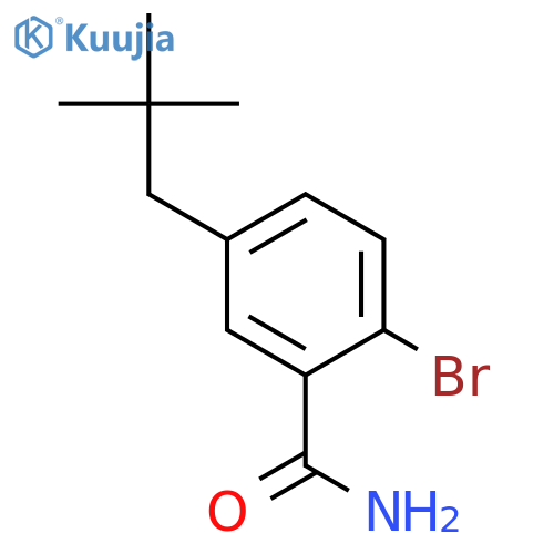 Benzamide, 2-bromo-5-(2,2-dimethylpropyl)- structure