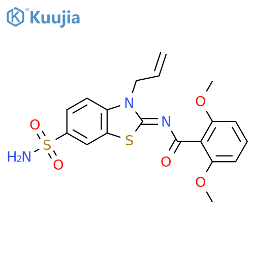 2,6-dimethoxy-N-(2Z)-3-(prop-2-en-1-yl)-6-sulfamoyl-2,3-dihydro-1,3-benzothiazol-2-ylidenebenzamide structure
