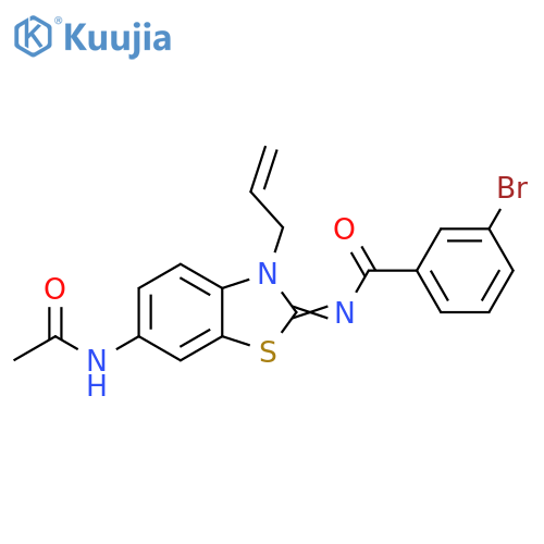 3-bromo-N-(2Z)-6-acetamido-3-(prop-2-en-1-yl)-2,3-dihydro-1,3-benzothiazol-2-ylidenebenzamide structure