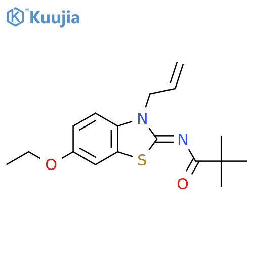 N-(2Z)-6-ethoxy-3-(prop-2-en-1-yl)-2,3-dihydro-1,3-benzothiazol-2-ylidene-2,2-dimethylpropanamide structure