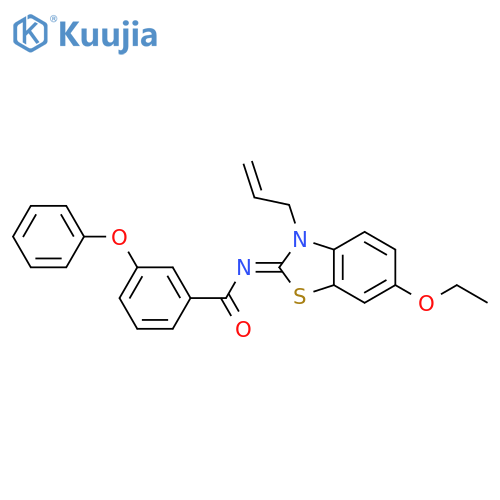 N-(2Z)-6-ethoxy-3-(prop-2-en-1-yl)-2,3-dihydro-1,3-benzothiazol-2-ylidene-3-phenoxybenzamide structure