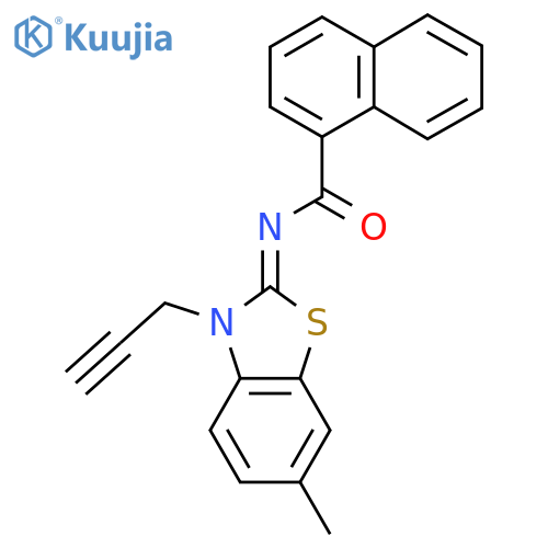 N-(2Z)-6-methyl-3-(prop-2-yn-1-yl)-2,3-dihydro-1,3-benzothiazol-2-ylidenenaphthalene-1-carboxamide structure