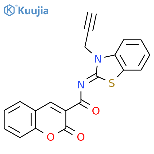 2-oxo-N-(2Z)-3-(prop-2-yn-1-yl)-2,3-dihydro-1,3-benzothiazol-2-ylidene-2H-chromene-3-carboxamide structure