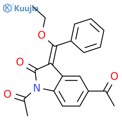 2H-Indol-2-one, 1,5-diacetyl-3-(ethoxyphenylmethylene)-1,3-dihydro- structure