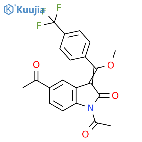 2H-Indol-2-one,1,5-diacetyl-1,3-dihydro-3-[methoxy[4-(trifluoromethyl)phenyl]methylene]- structure