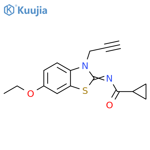 N-(2Z)-6-ethoxy-3-(prop-2-yn-1-yl)-2,3-dihydro-1,3-benzothiazol-2-ylidenecyclopropanecarboxamide structure