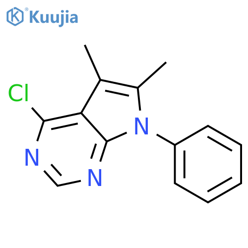 7H-PYRROLO[2,3-D]PYRIMIDINE, 4-CHLORO-5,6-DIMETHYL-7-PHENYL- structure