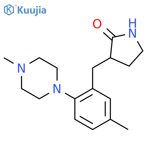2-Pyrrolidinone, 3-[[5-methyl-2-(4-methyl-1-piperazinyl)phenyl]methyl]- structure