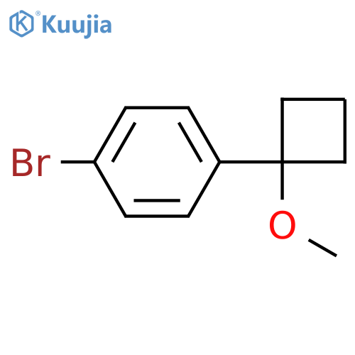 Benzene, 1-bromo-4-(1-methoxycyclobutyl)- structure