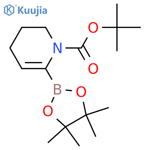 tert-butyl 6-(tetramethyl-1,3,2-dioxaborolan-2-yl)-1,2,3,4-tetrahydropyridine-1-carboxylate structure