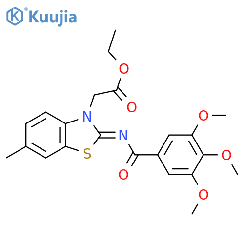 ethyl 2-(2Z)-6-methyl-2-(3,4,5-trimethoxybenzoyl)imino-2,3-dihydro-1,3-benzothiazol-3-ylacetate structure
