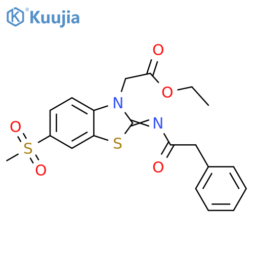 ethyl 2-(2Z)-6-methanesulfonyl-2-(2-phenylacetyl)imino-2,3-dihydro-1,3-benzothiazol-3-ylacetate structure