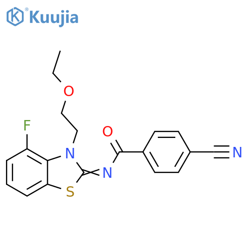 4-cyano-N-(2Z)-3-(2-ethoxyethyl)-4-fluoro-2,3-dihydro-1,3-benzothiazol-2-ylidenebenzamide structure