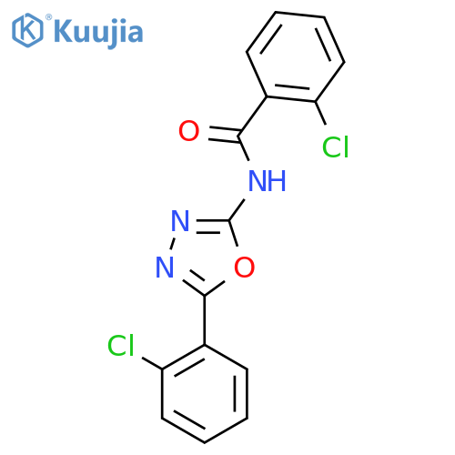 2-chloro-N-5-(2-chlorophenyl)-1,3,4-oxadiazol-2-ylbenzamide structure