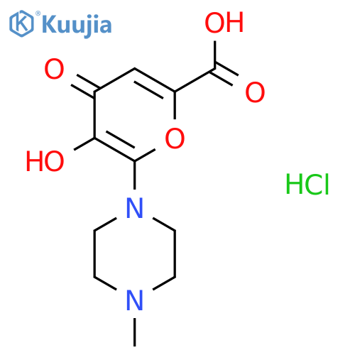 5-hydroxy-6-(4-methylpiperazin-1-yl)-4-oxo-4H-pyran-2-carboxylic acid hydrochloride structure