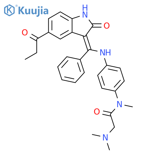 Acetamide,N-[4-[[(Z)-[1,2-dihydro-2-oxo-5-(1-oxopropyl)-3H-indol-3-ylidene]phenylmethyl]amino]phenyl]-2-(dimethylamino)-N-methyl- structure