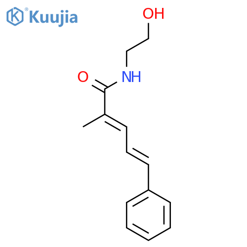 2,4-Pentadienamide, N-(2-hydroxyethyl)-2-methyl-5-phenyl-, (2E,4E)- structure