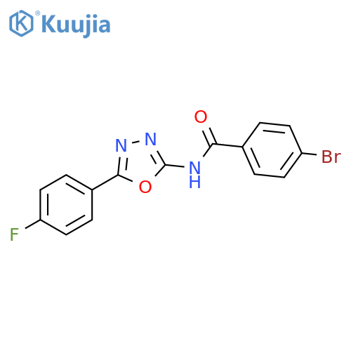 4-bromo-N-5-(4-fluorophenyl)-1,3,4-oxadiazol-2-ylbenzamide structure