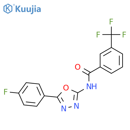 N-5-(4-fluorophenyl)-1,3,4-oxadiazol-2-yl-3-(trifluoromethyl)benzamide structure