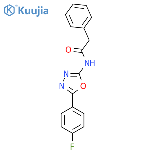 N-5-(4-fluorophenyl)-1,3,4-oxadiazol-2-yl-2-phenylacetamide structure