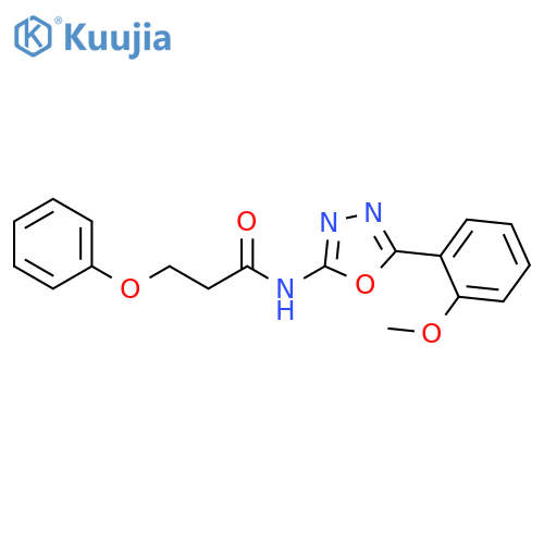 N-5-(2-methoxyphenyl)-1,3,4-oxadiazol-2-yl-3-phenoxypropanamide structure