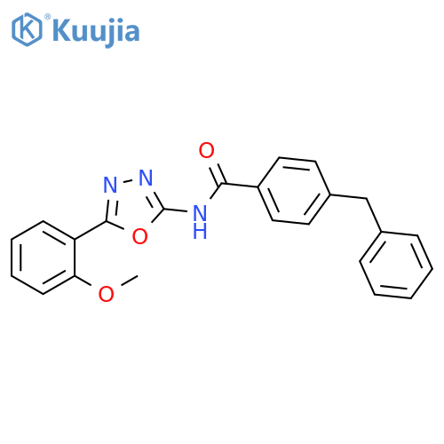 4-benzyl-N-5-(2-methoxyphenyl)-1,3,4-oxadiazol-2-ylbenzamide structure
