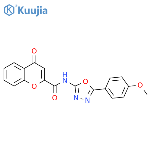 N-5-(4-methoxyphenyl)-1,3,4-oxadiazol-2-yl-4-oxo-4H-chromene-2-carboxamide structure