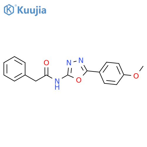 N-5-(4-methoxyphenyl)-1,3,4-oxadiazol-2-yl-2-phenylacetamide structure