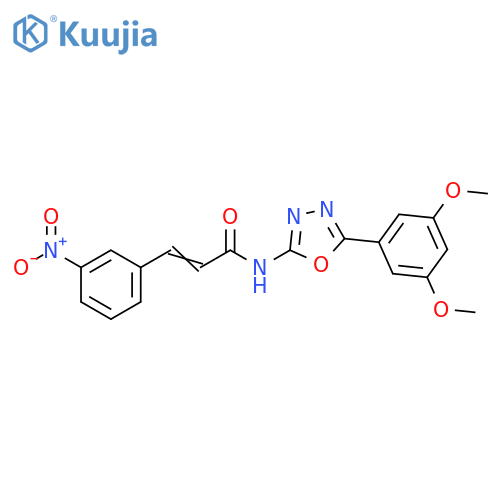 (2E)-N-5-(3,5-dimethoxyphenyl)-1,3,4-oxadiazol-2-yl-3-(3-nitrophenyl)prop-2-enamide structure