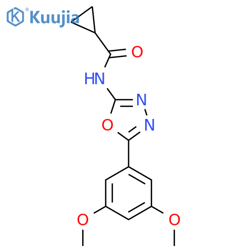 N-5-(3,5-dimethoxyphenyl)-1,3,4-oxadiazol-2-ylcyclopropanecarboxamide structure