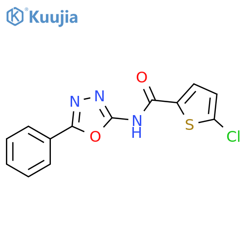5-chloro-N-(5-phenyl-1,3,4-oxadiazol-2-yl)thiophene-2-carboxamide structure