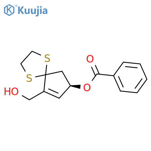 1,4-Dithiaspiro[4.4]non-6-ene-6-methanol, 8-(benzoyloxy)-, (R)- structure