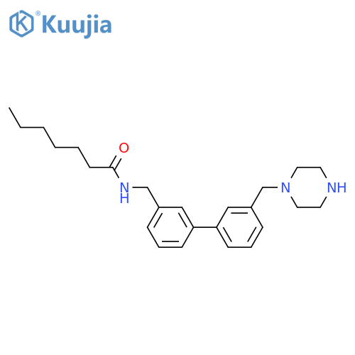 Heptanamide, N-[[3'-(1-piperazinylmethyl)[1,1'-biphenyl]-3-yl]methyl]- structure